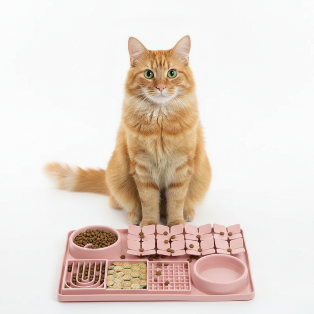 Sniff & Hunt 4 in 1 Silicone Slow Feeding Pad — multi-textured lick mat that slows eating and calms pets naturally
