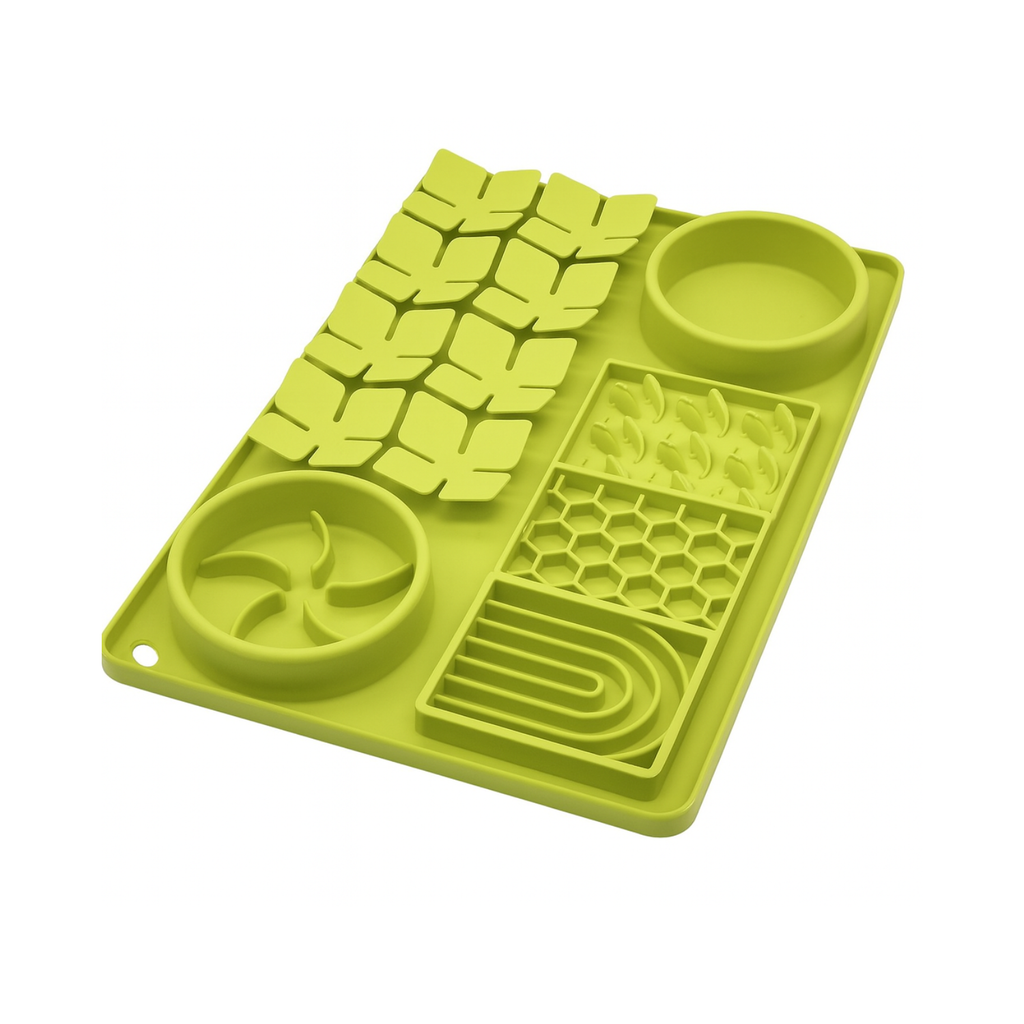 Sniff & Hunt 4 in 1 Silicone Slow Feeding Pad — multi-textured lick mat that slows eating and calms pets naturally